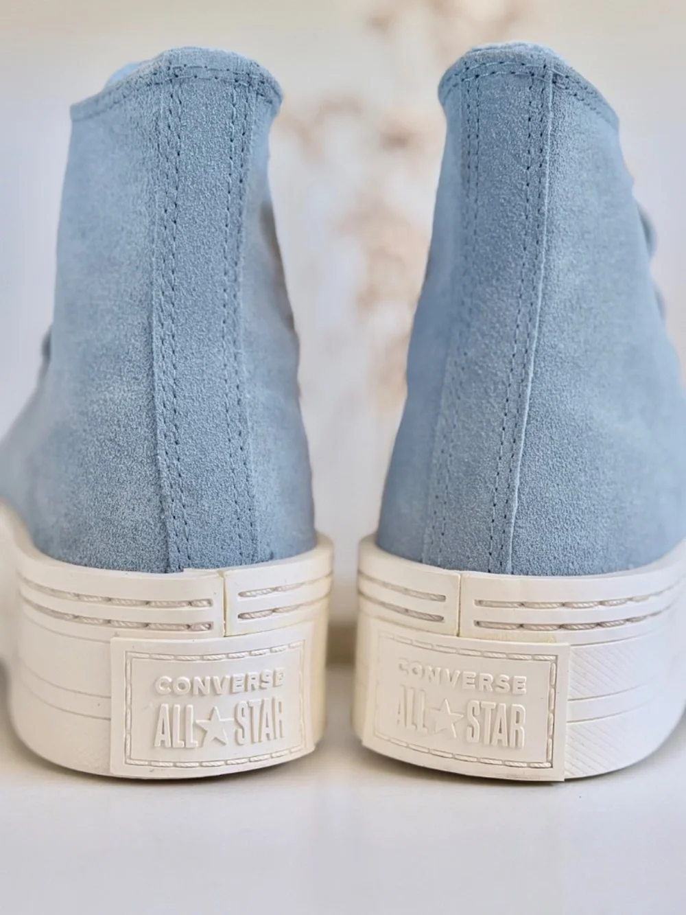 Converse Chuck Taylor Modern Lift Platform BLUE Suede Leather Fleece Lining